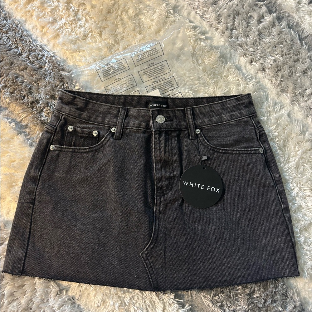 SOLD White Fox Boutique Black Denim Skirt
